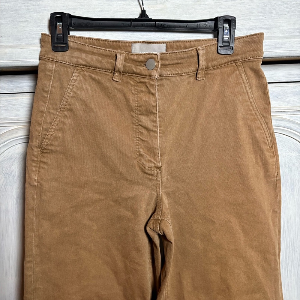 Everlane Cropped Wide Leg Utility Pants Cotton Classic Timeless Brown Ochre - Picture 5 of 8